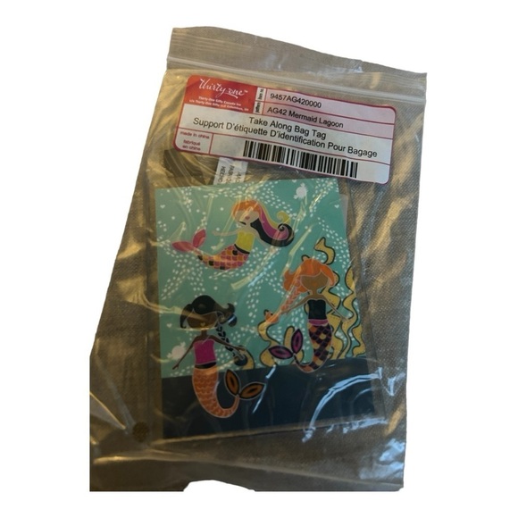 Thirty One NEW Take along bag tag, luggage, travel, mermaid print - Picture 2 of 6